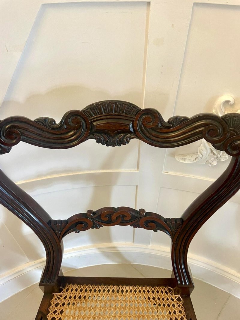 Outstanding Quality Antique Regency Set of 8 Carved Rosewood Dining Chairs - Image 15